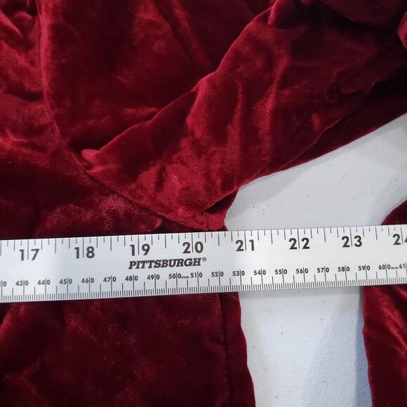 Anthropologie Shirt Womens Small Red Velvet Button Front Collared Long Sleeve - Picture 5 of 8